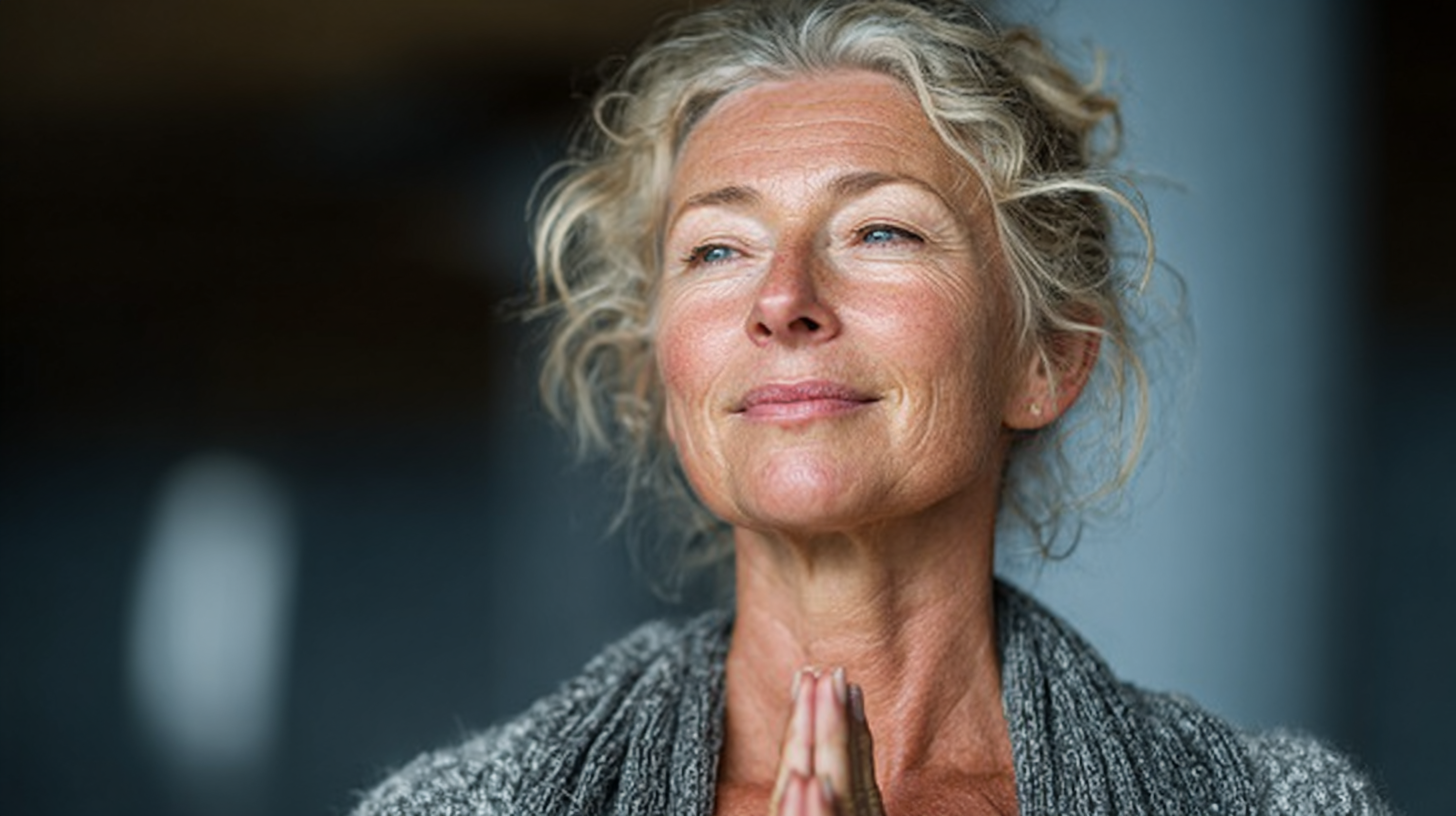 Групово йога занятие в парка с възрастни хора